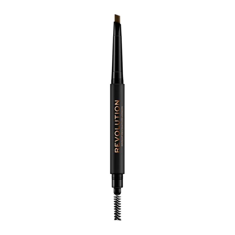 Makeup Revolution Tužka na obočí Duo Brow Medium Brown, 1 ks