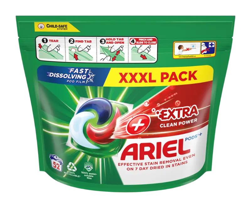 Ariel Prací kapsle All-in-1 PODS +Extra Clean Power, 52 pd