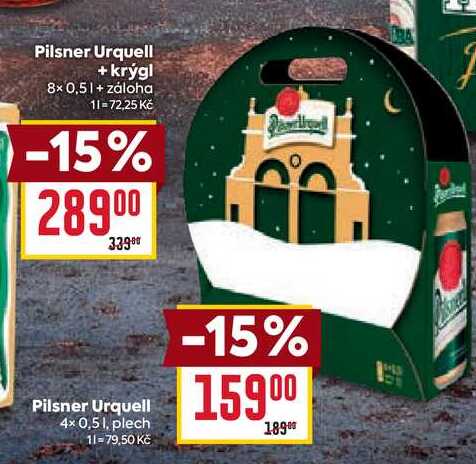 Pilsner Urquell 4x0,5l, plech