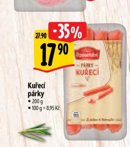   Kuřecí párky 200 g 