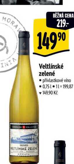   Veltlínské zelené  0,75 l