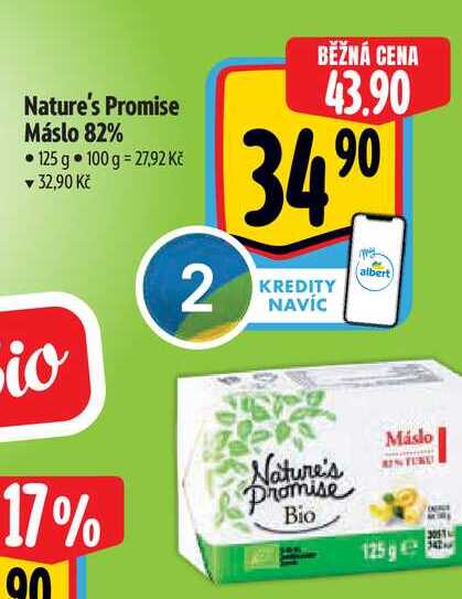 Nature's Promise Máslo 82% • 125 g 