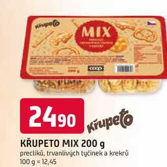 KŘUPETO MIX 200 g precliků, trvanlivých tyčinek a krekrů 