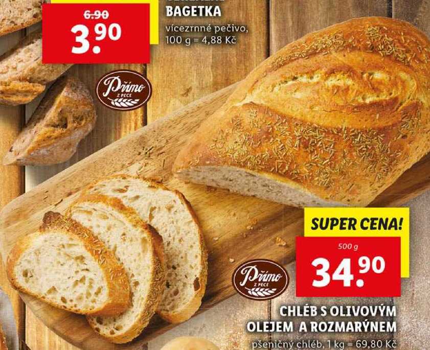 CHLÉB S OLIVOVÝM OLEJEM A ROZMARÝNEM, 500 g