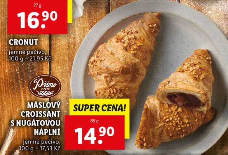 MÁSLOVÝ CROISSANT S NUGÁTOVOU, 85 g 