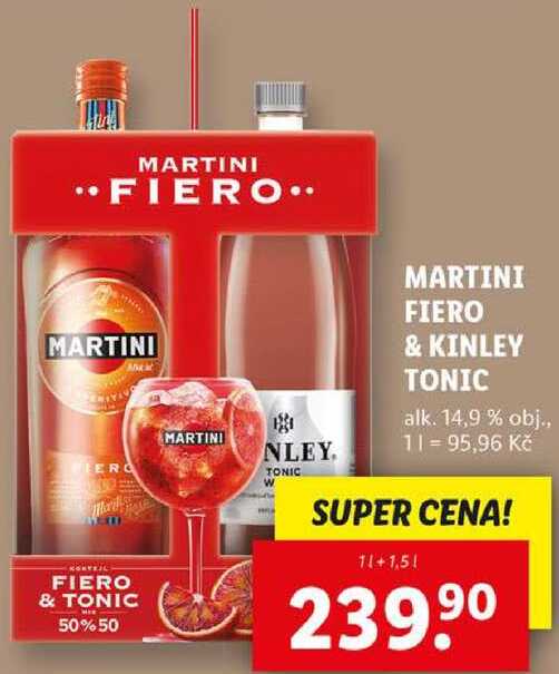 MARTINI FIERO & KINLEY TONIC, 1 l + 1,5 l