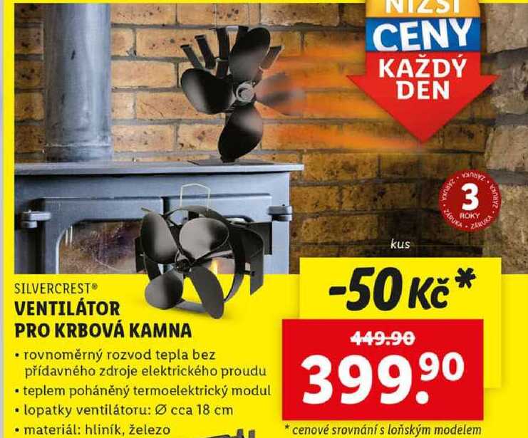 VENTILÁTOR PRO KRBOVÁ KAMNA