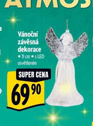 Vánoční závěsná dekorace  - 11 cm - s LED osvětlením  