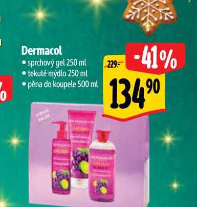 Dermacol • sprchový gel 250 ml • tekuté mýdlo 250 ml pěna do koupele 500 ml  