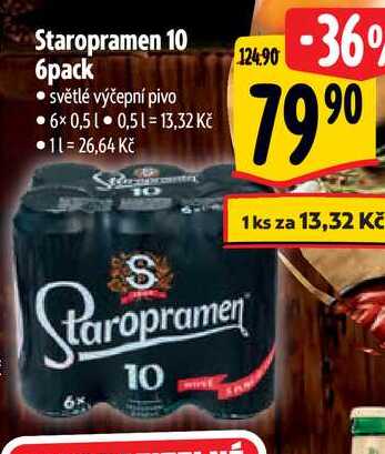 Staropramen 10 6pack, 6x 0,5 l  v akci