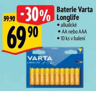 Baterie Varta Longlife, 10 ks