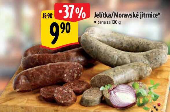 Jelítka/Moravské jitrnice, cena za 100 g 