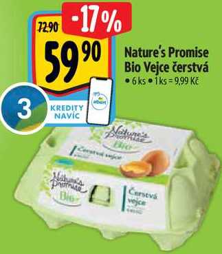 Nature's Promise Bio Vejce čerstvá, 6 ks