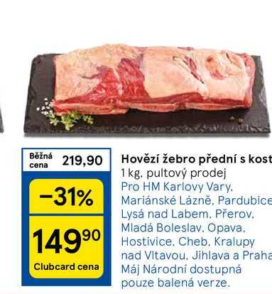 Hovězí žebro přední s kostí, 1 kg