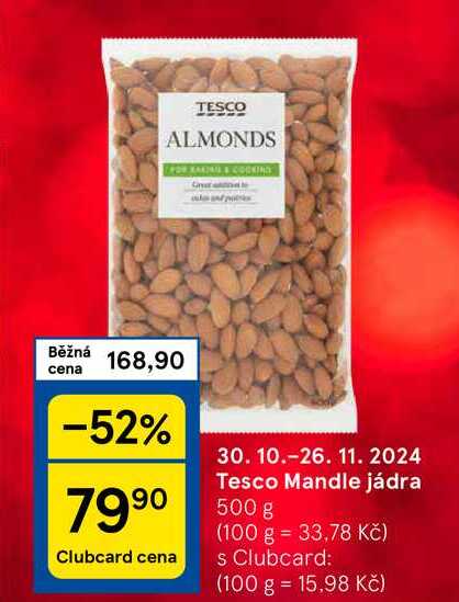 Tesco Mandle jádra, 500 g 