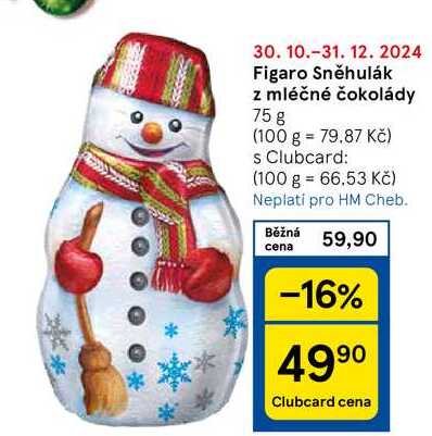 Figaro Sněhulák z mléčné čokolády, 75 g 