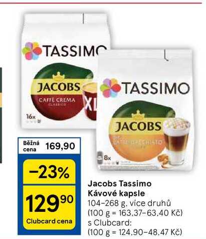 Jacobs Tassimo Kávové kapsle, 104-268 g, více druhů 