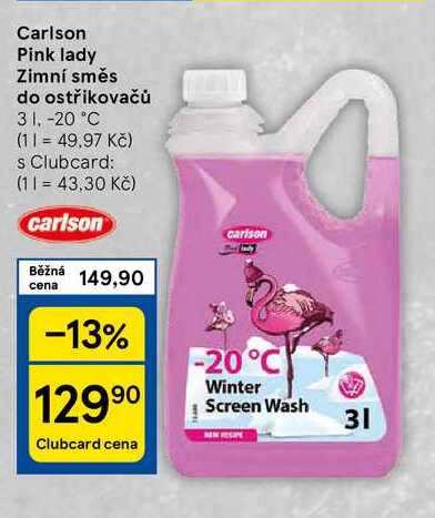 Carlson Pink lady Zimní směs do ostřikovačů, 3 l 