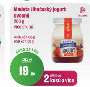 Madeta Jihočeský jogurt ovocný 200 g 