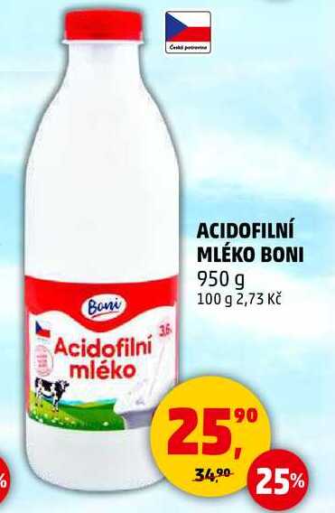 Acidofilní mléko Boni, 950 g