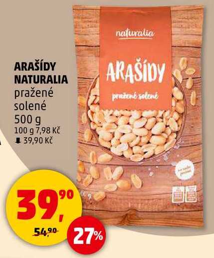 ARAŠÍDY NATURALIA pražené, 500 g