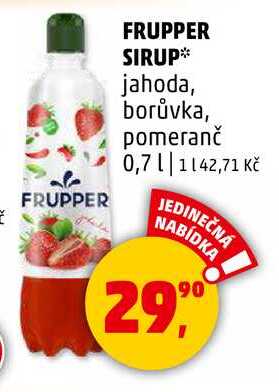 FRUPPER SIRUP jahoda, 0,7 l 