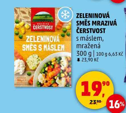 ZELENINOVÁ SMĚS MRAZIVÁ ČERSTVOST s máslem, mražená, 300 g