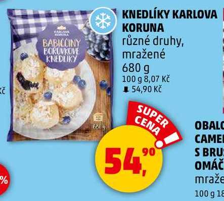 KNEDLÍKY KARLOVA KORUNA různé druhy, mražené, 680 g 