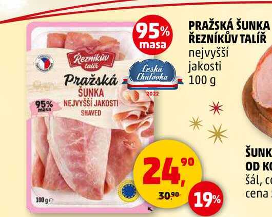 PRAŽSKÁ ŠUNKA ŘEZNÍKŮV TALÍŘ nejvyšší jakosti, 100 g