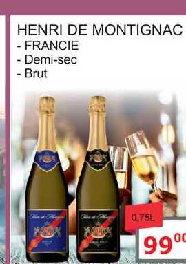 HENRI DE MONTIGNAC - FRANCIE - Demi-sec - Brut 0.75L 