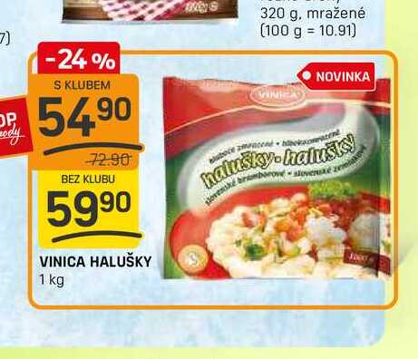 VINICA HALUŠKY 1 kg 320 g, mražené