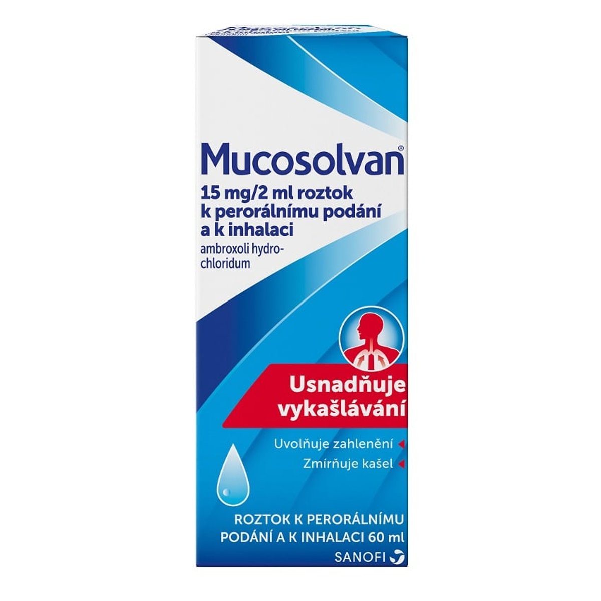 MUCOSOLVAN 15MG/2ML Perorální roztok/roztok k inhalaci 60ML