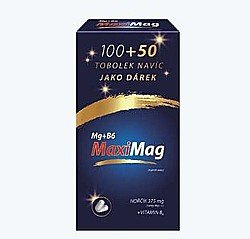 MaxiMag Hořčík 375mg + B6 dárkové balení 100 + 50 tobolek NAVÍC