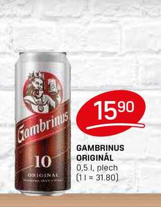 GAMBRINUS ORIGINÁL 0,5l, plech 