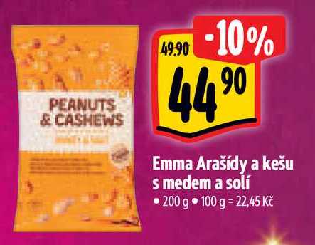   Emma Arašídy a kešu s medem a solí 200 g 