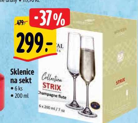  Sklenice na sekt •6ks  200 ml 