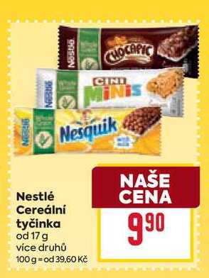 Nestlé Cereální tyčinka od 17 g 