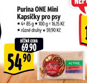 Purina ONE Mini Kapsičky pro psy, 4x 85 g 