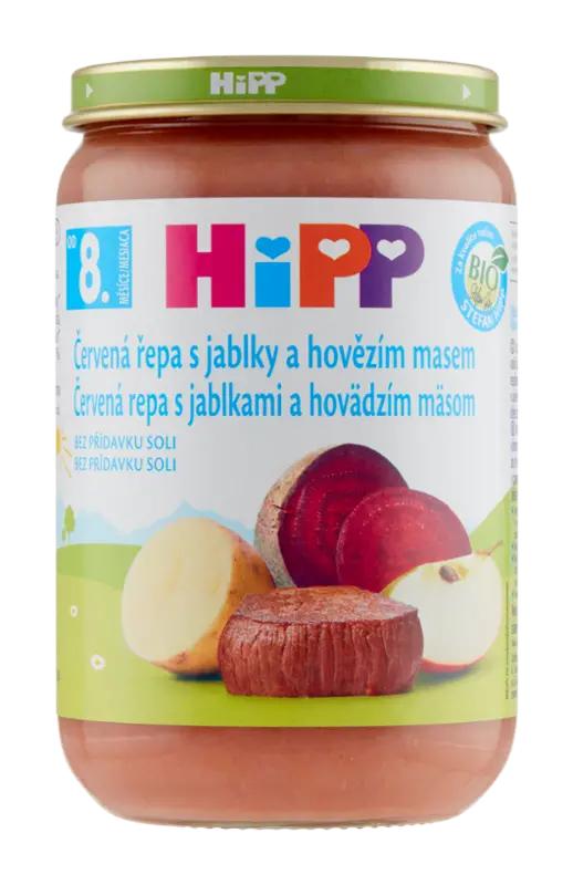 HiPP BIO červená řepa s jablky a hovězím masem, 220 g