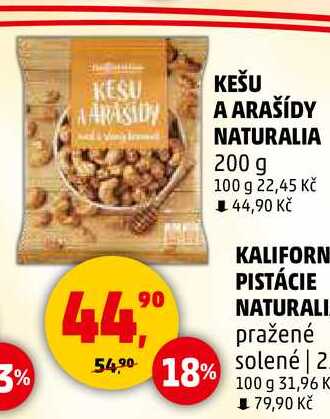 KEŠU A ARAŠÍDY NATURALIA, 200 g 