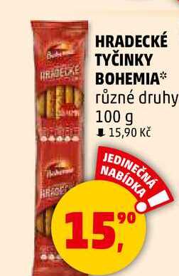 HRADECKÉ TYČINKY BOHEMIA různé druhy, 100 g