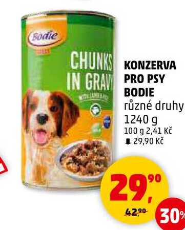 KONZERVA PRO PSY BODIE různé druhy, 1240 g 