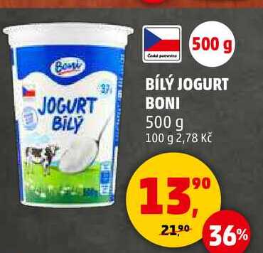 BÍLÝ JOGURT BONI, 500 g 