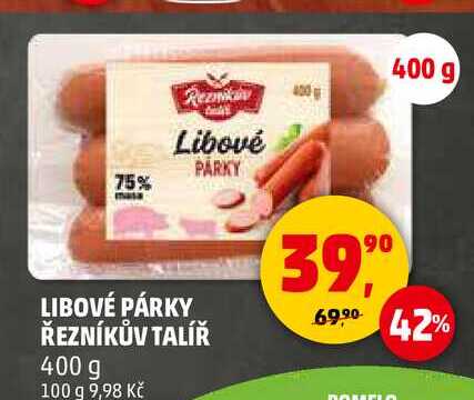 LIBOVÉ PÁRKY ŘEZNÍKŮV TALÍŘ, 400 g 