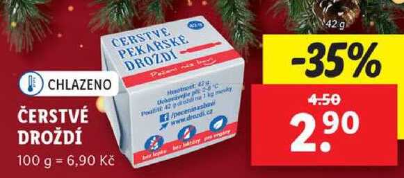 ČERSTVÉ DROŽDÍ, 42 g