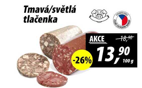 Tmavá/světlá tlačenka, 100 g 