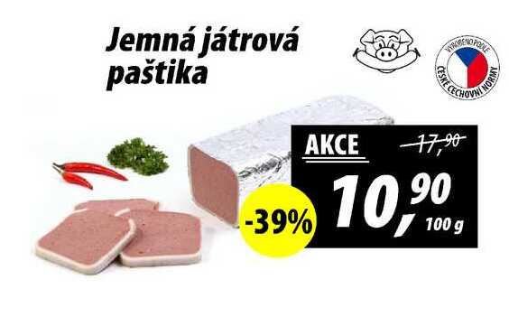 Jemná játrová paštika, 100 g 