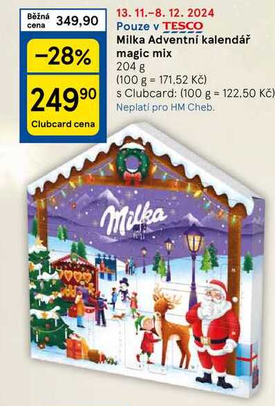 Milka Adventní kalendář magic mix, 204 g