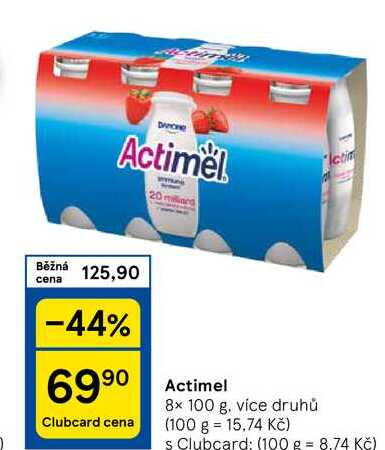 Actimel, 8x 100 g, více druhů