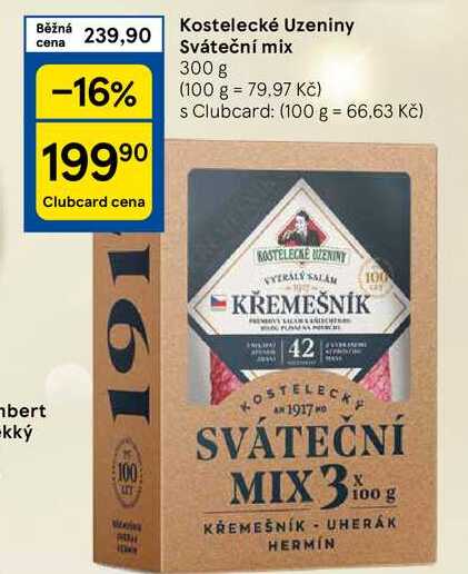 Kostelecké Uzeniny Sváteční mix, 300 g